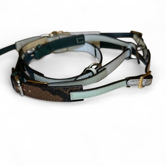 MARNI Mixed Leather Straps Belt - Greens/Neutrals/Silver - NWT